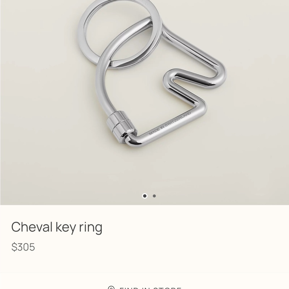 Hermes Silver Cheval Key Ring
